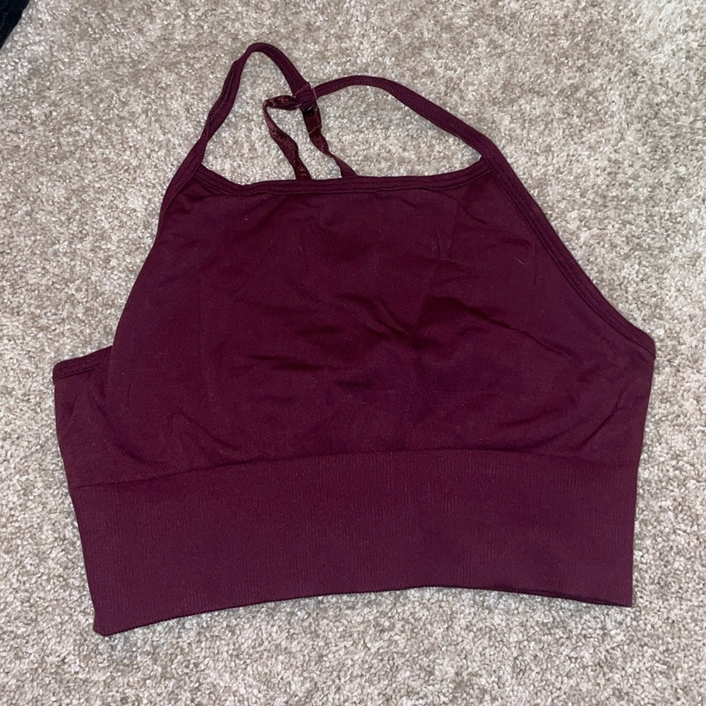 LULULEMON maroon adjustable multiway sports bra